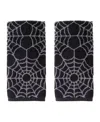 Skl Home Spider Web Cotton 2 Piece Hand Towel Set In Black