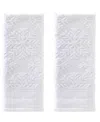 Skl Home Subtle Snowflakes Jacquard Cotton 2 Piece Hand Towel, 16" X 26" In White