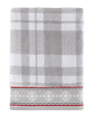 Skl Home Whistler Plaid Cotton Bath Towel, 24" X 48" In Gray,plaid