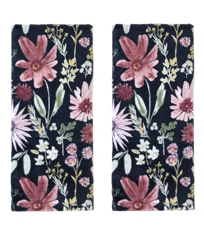 Skl Home Wildflower Printed 2-pc. Hand Towel Set In Black
