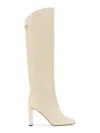 Skorpios Woman Knee Boots Ivory Size 10 Soft Leather In Beige
