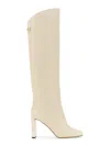 Skorpios Woman Knee Boots Ivory Size 10 Soft Leather In Beige
