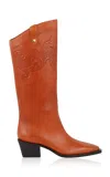 Skorpios Sienna Cordoba Embossed Leather Western Boots In Orange
