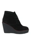 Skorpios Woman Ankle Boots Black Size 6 Leather In Black
