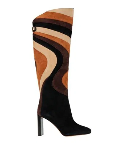 Skorpios Woman Boot Beige Size 9.5 Leather In Multi