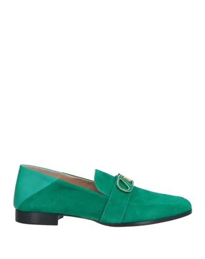 Skorpios Woman Loafers Emerald Green Size 10 Leather