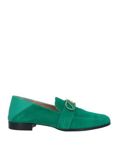 Skorpios Woman Loafers Emerald Green Size 7 Leather