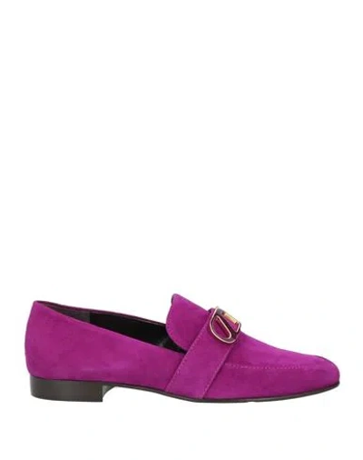 Skorpios Woman Loafers Mauve Size 5.5 Leather In Multi
