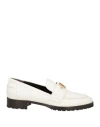 SKORPIOS SKORPIOS WOMAN LOAFERS WHITE SIZE 8 LEATHER
