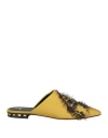 Skorpios Woman Mules & Clogs Mustard Size 8 Textile Fibers In Yellow