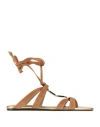 SKORPIOS SKORPIOS WOMAN SANDALS CAMEL SIZE 8 LEATHER