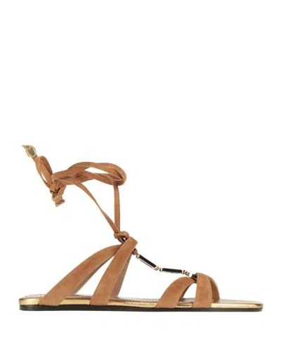 Skorpios Woman Sandals Camel Size 8 Leather In Beige