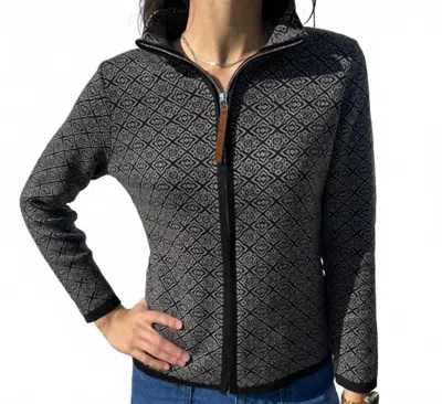 Skovhuus Johanne Zip Cardigan In Black/charcoal