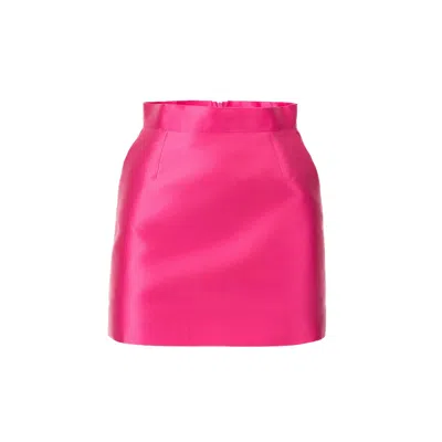 Skrt Women's Pink / Purple Ronna Silk Blend Mini Skirt