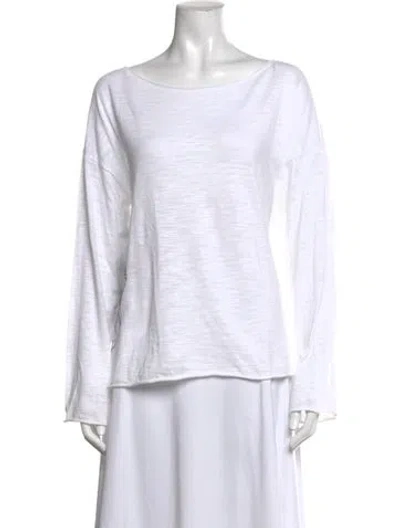 Pre-owned Skull Cashmere Bateau Neckline Long Sleeve Top In Neutral