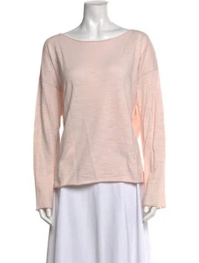 Pre-owned Skull Cashmere Bateau Neckline Long Sleeve Top W/ Tags In Pink