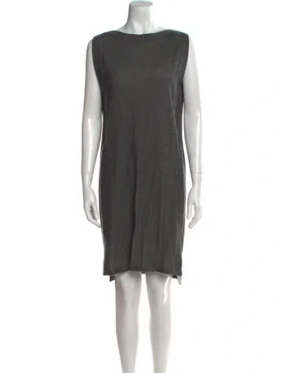 Pre-owned Skull Cashmere Bateau Neckline Mini Dress In Gray
