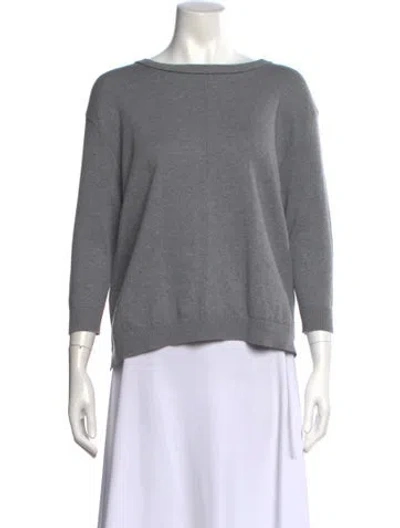 Pre-owned Skull Cashmere Bateau Neckline Sweater In Gray