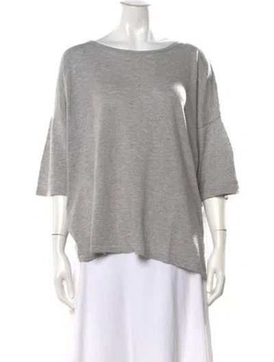 Pre-owned Skull Cashmere Bateau Neckline Sweater In Gray