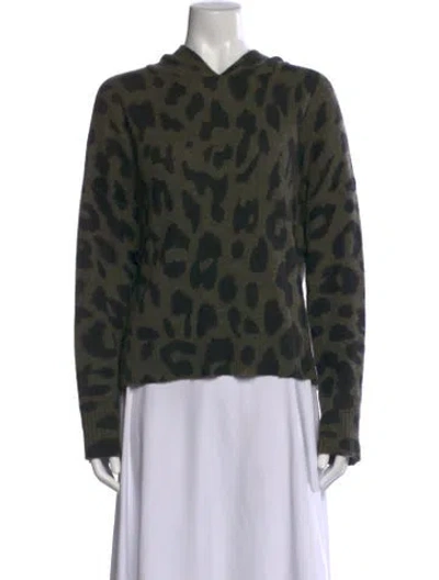 Pre-owned Skull Cashmere Cashmere Animal Print Sweater In Green