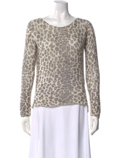 Pre-owned Skull Cashmere Cashmere Animal Print Sweater In Neutral