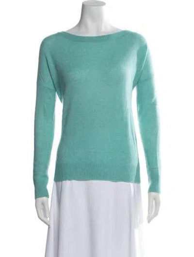 Pre-owned Skull Cashmere Cashmere Bateau Neckline Sweater In Green