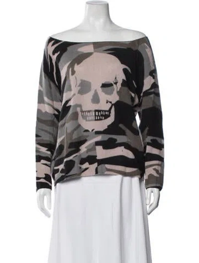 Pre-owned Skull Cashmere Cashmere Camouflage Print Sweater In Multicolor
