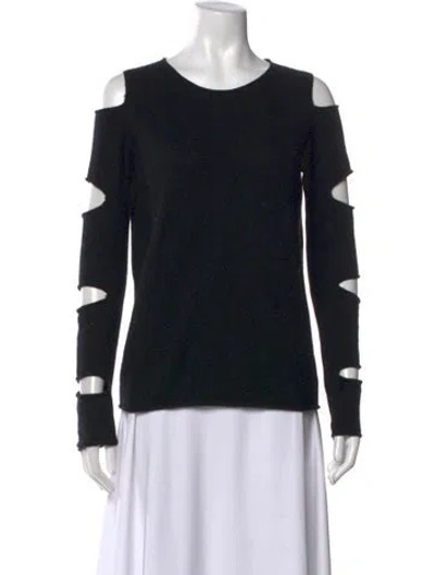 Pre-owned Skull Cashmere Cashmere Crew Neck Top In Black