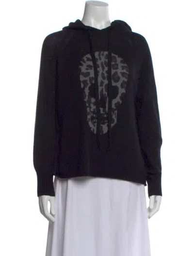 Pre-owned Skull Cashmere Cashmere Graphic Print Hoodie In Black