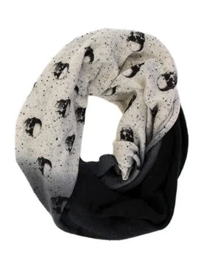 Pre-owned Skull Cashmere Cashmere Graphic Print Snood In Black