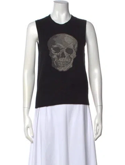 Pre-owned Skull Cashmere Cashmere Graphic Print Sweater In Black