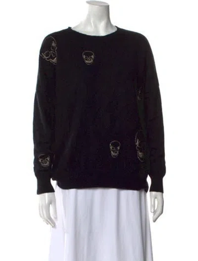 Pre-owned Skull Cashmere Cashmere Graphic Print Sweater In Black