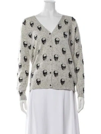 Pre-owned Skull Cashmere Cashmere Graphic Print Sweater In Black/grey/neutrals