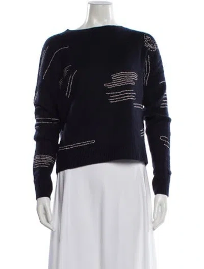 Pre-owned Skull Cashmere Cashmere Graphic Print Sweater In Blue