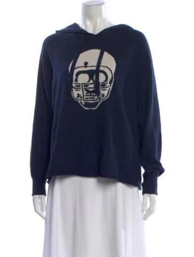 Pre-owned Skull Cashmere Cashmere Graphic Print Sweater In Blue