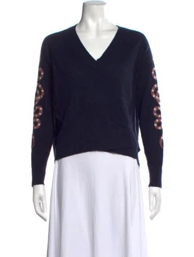 Pre-owned Skull Cashmere Cashmere Graphic Print Sweater In Blue