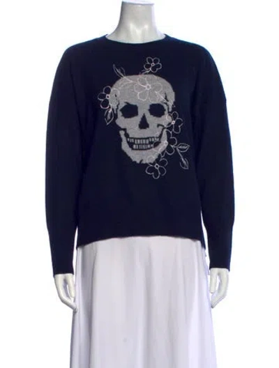 Pre-owned Skull Cashmere Cashmere Graphic Print Sweater In Blue
