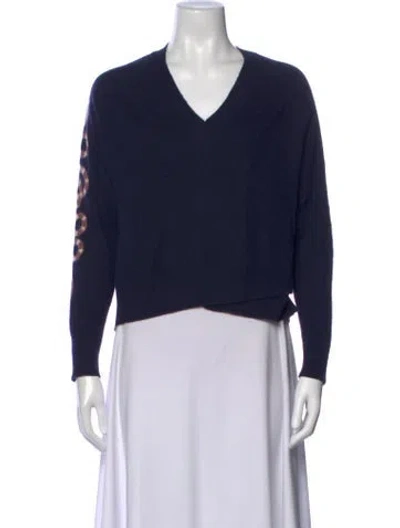 Pre-owned Skull Cashmere Cashmere Graphic Print Sweater In Blue