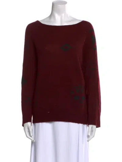 Pre-owned Skull Cashmere Cashmere Graphic Print Sweater In Burgundy