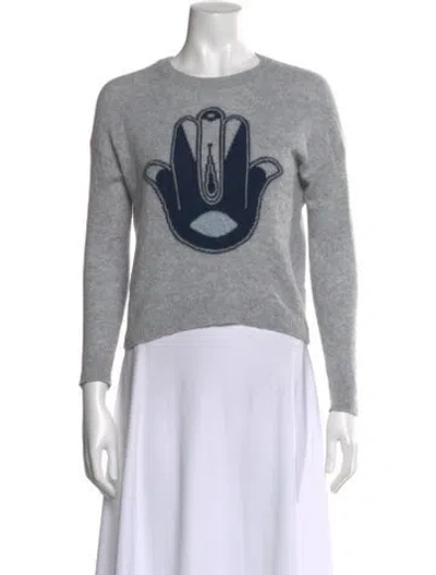 Pre-owned Skull Cashmere Cashmere Graphic Print Sweater In Gray