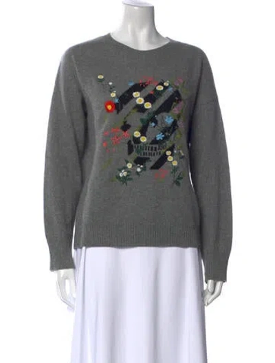 Pre-owned Skull Cashmere Cashmere Graphic Print Sweater In Gray