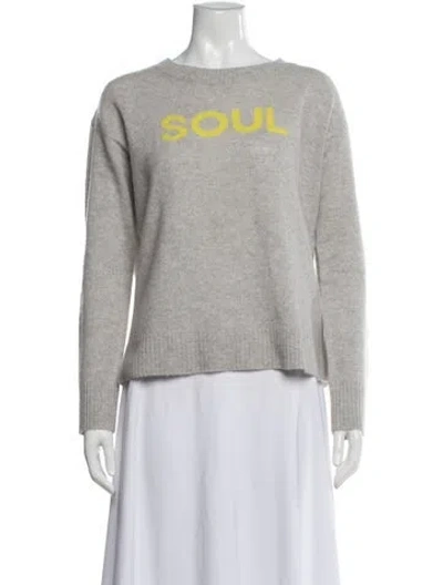 Pre-owned Skull Cashmere Cashmere Graphic Print Sweater In Gray