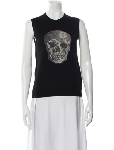 Pre-owned Skull Cashmere Cashmere Graphic Print Sweater In Gray