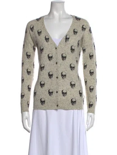 Pre-owned Skull Cashmere Cashmere Graphic Print Sweater In Gray