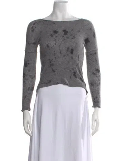 Pre-owned Skull Cashmere Cashmere Graphic Print Sweater In Gray