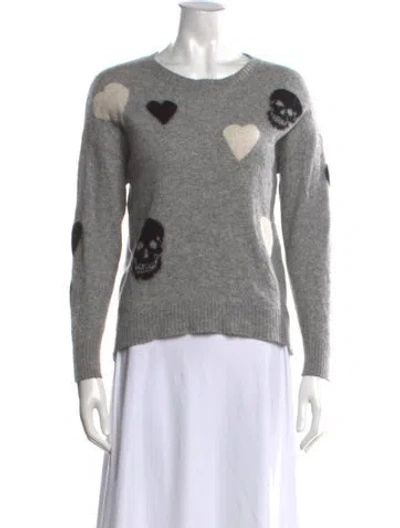 Pre-owned Skull Cashmere Cashmere Graphic Print Sweater In Gray