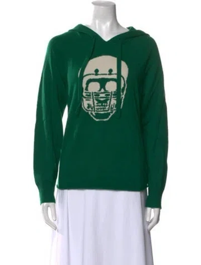 Pre-owned Skull Cashmere Cashmere Graphic Print Sweater In Green