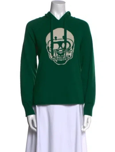Pre-owned Skull Cashmere Cashmere Graphic Print Sweater In Green