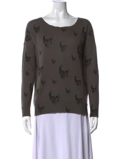 Pre-owned Skull Cashmere Cashmere Graphic Print Sweater In Grey