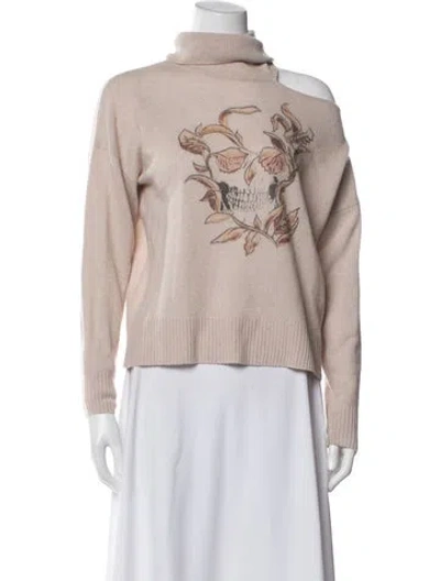 Pre-owned Skull Cashmere Cashmere Graphic Print Sweater In Neutral